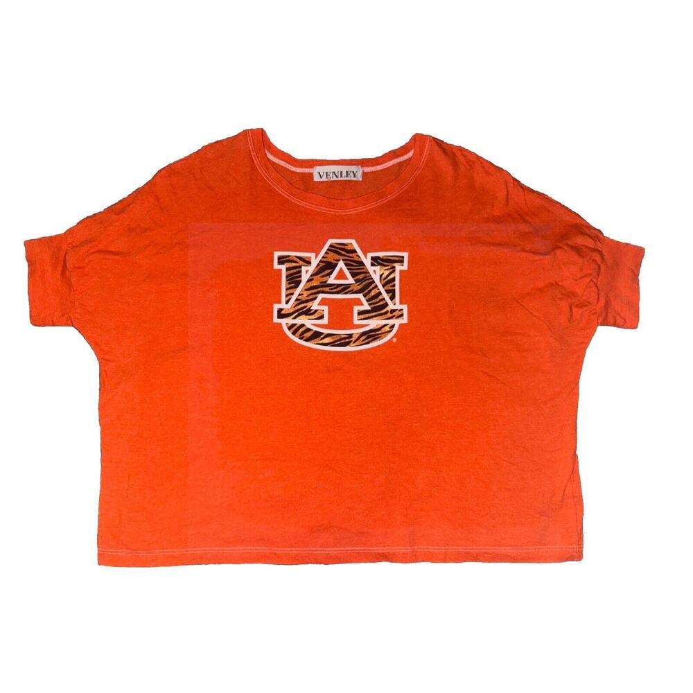 Auburn Tigers Graphic Metallic Women’s Small Orange Shirt V6